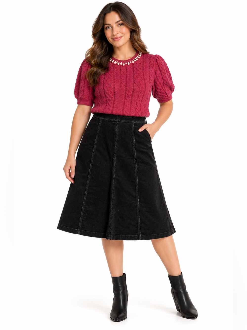 Croft&Barrow. Corduroy A-Line Skirt women!